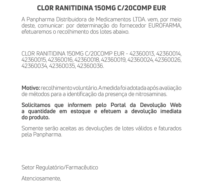 comunicado-recall-clor-ranitidina-150mg-panpharma